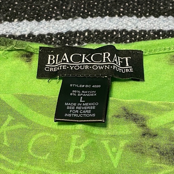 Blackcraft lime green strappy flare fit tank top size L - Picture 3 of 3